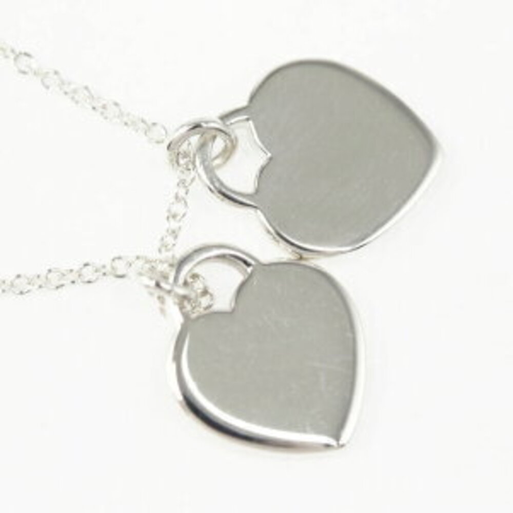 Tiffany Co Return to Tiffany Double Heart Pendant Pink Necklace